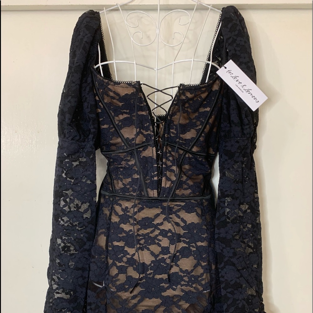 For Love And Lemons Black Lace Dress
